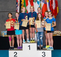 Nadja-Christine Reihle (re. Außen) auf dem Podium bei der Deutschen Meisterschaft in Bonn