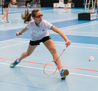 Nadja-Christine Reihle mit dynamischem Rückhandschlag im Einzel bei der "Deutschen"